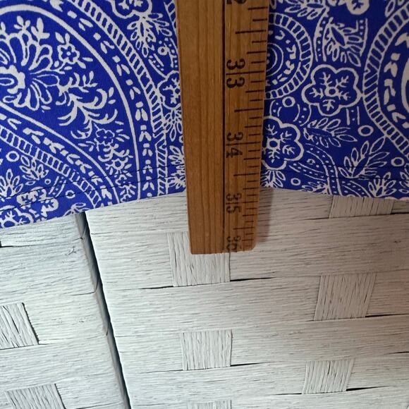 Lands End women’s dress cover-up T-shirt, Paisley, blue white coastal travel - Picture 5 of 7